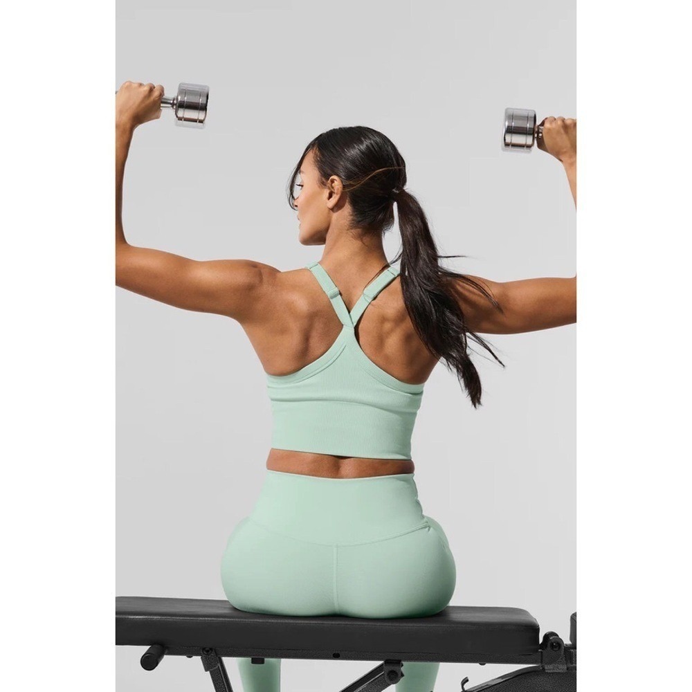 Alo Yoga Seamless Ribbed Favorite Bra Tank Spearmint XXS - Picture 5 of 8